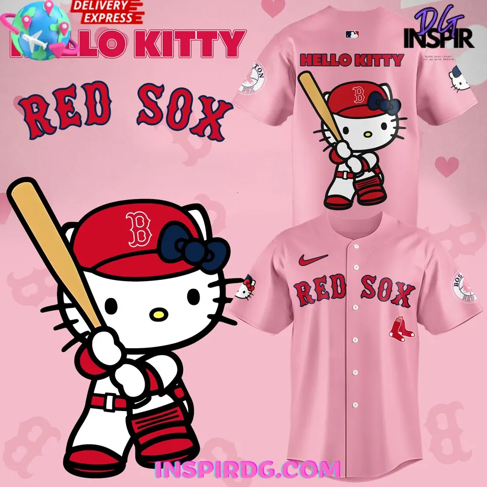 -Boston Red Sox x Hello Kitty Night 2024 Baseball Jersey