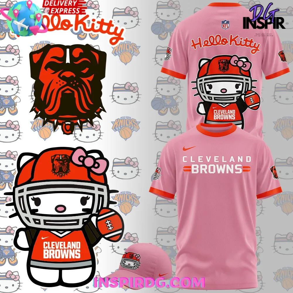 -Cleveland Browns x Hello Kitty Pink T-Shirt