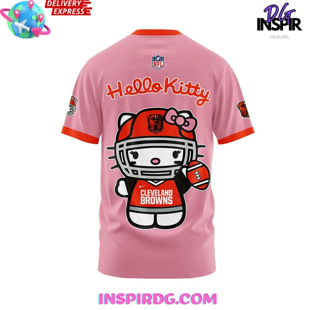 -Cleveland Browns x Hello Kitty Pink T-Shirt