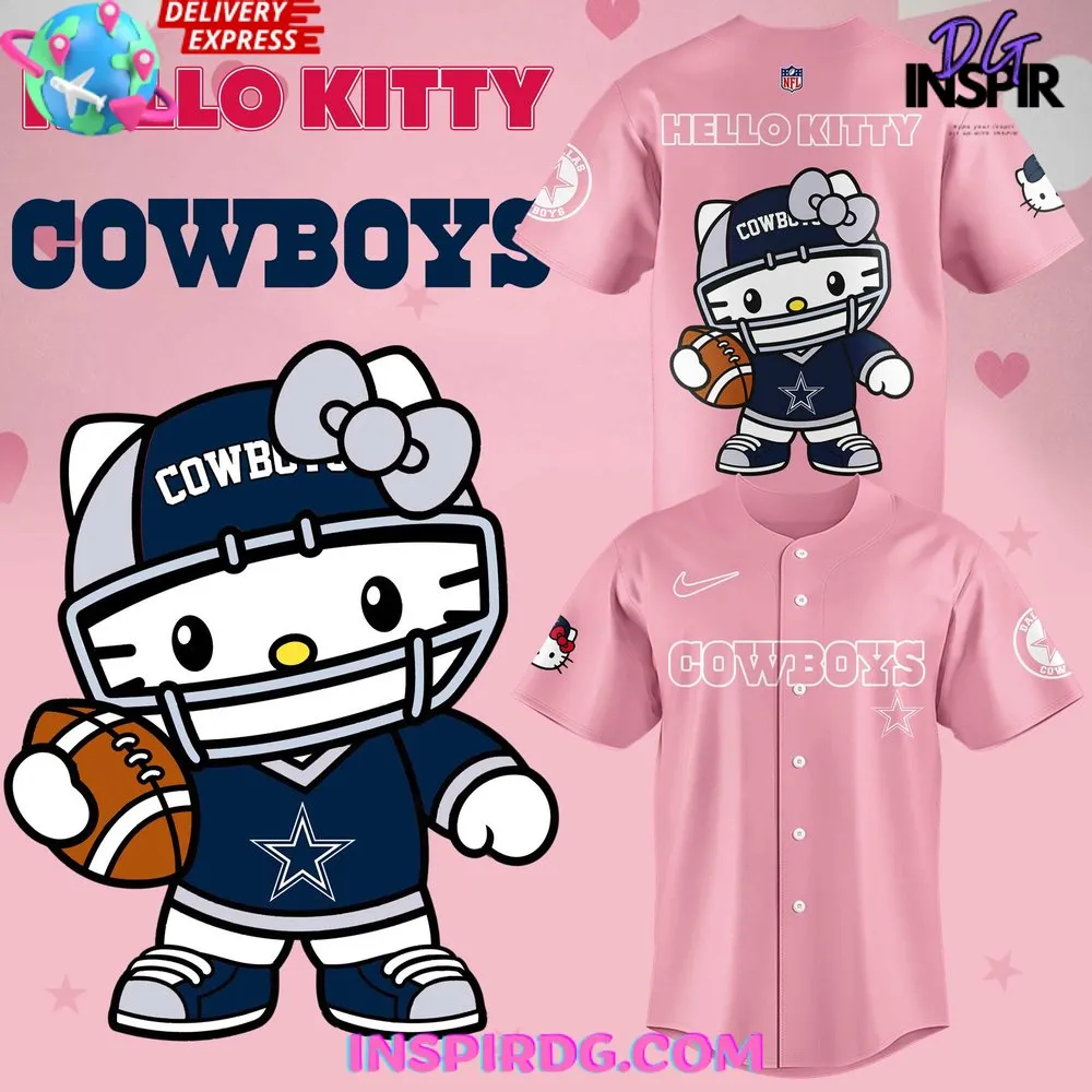 -Dallas Cowboys x Hello Kitty 2024 Baseball Jersey