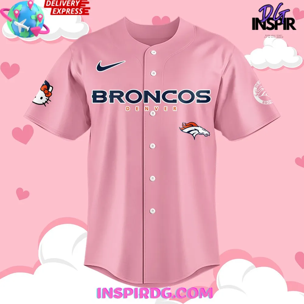 -Denver Broncos x Hello Kitty 2024 Baseball Jersey