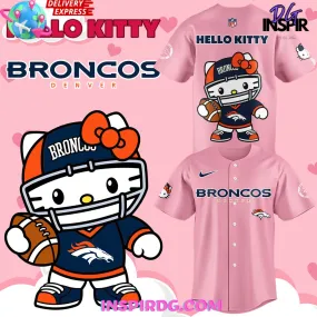 -Denver Broncos x Hello Kitty 2024 Baseball Jersey