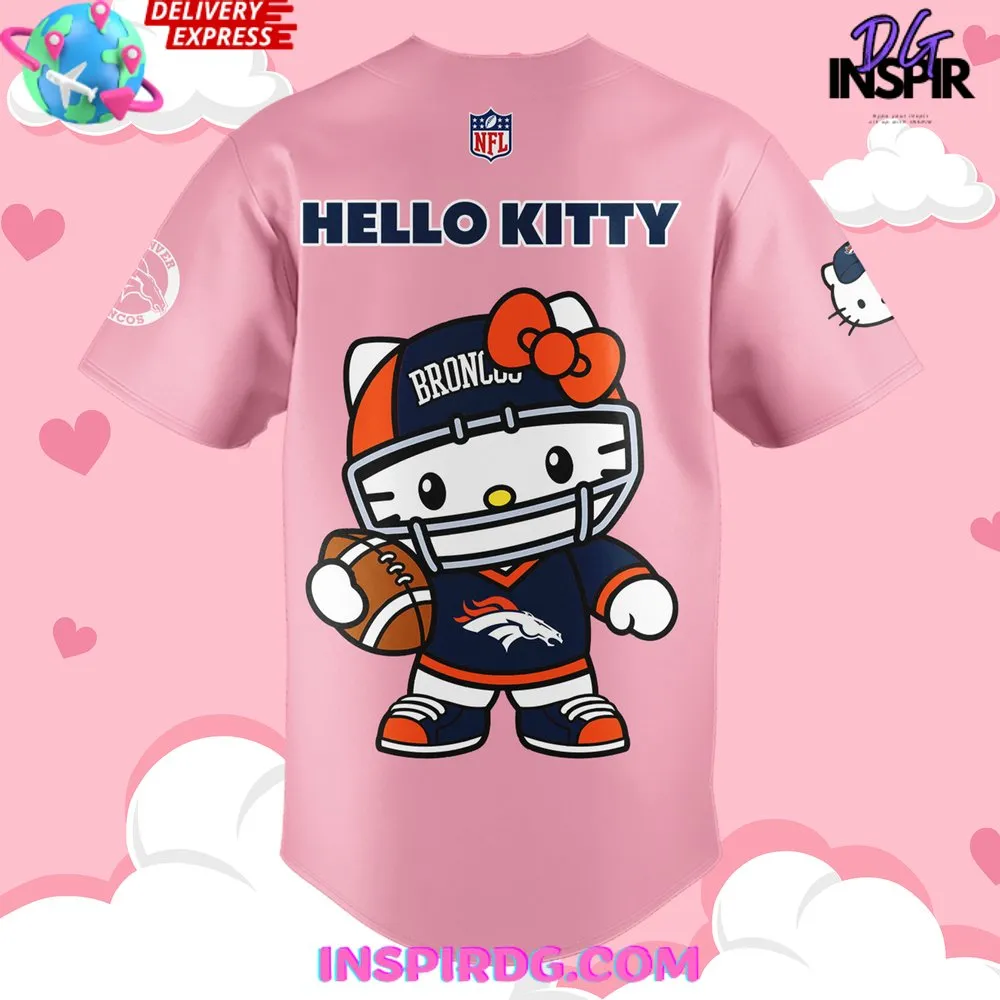 -Denver Broncos x Hello Kitty 2024 Baseball Jersey