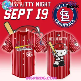 -Hello Kitty x St. Louis Cardinals 50th Anniversary Baseball Jersey