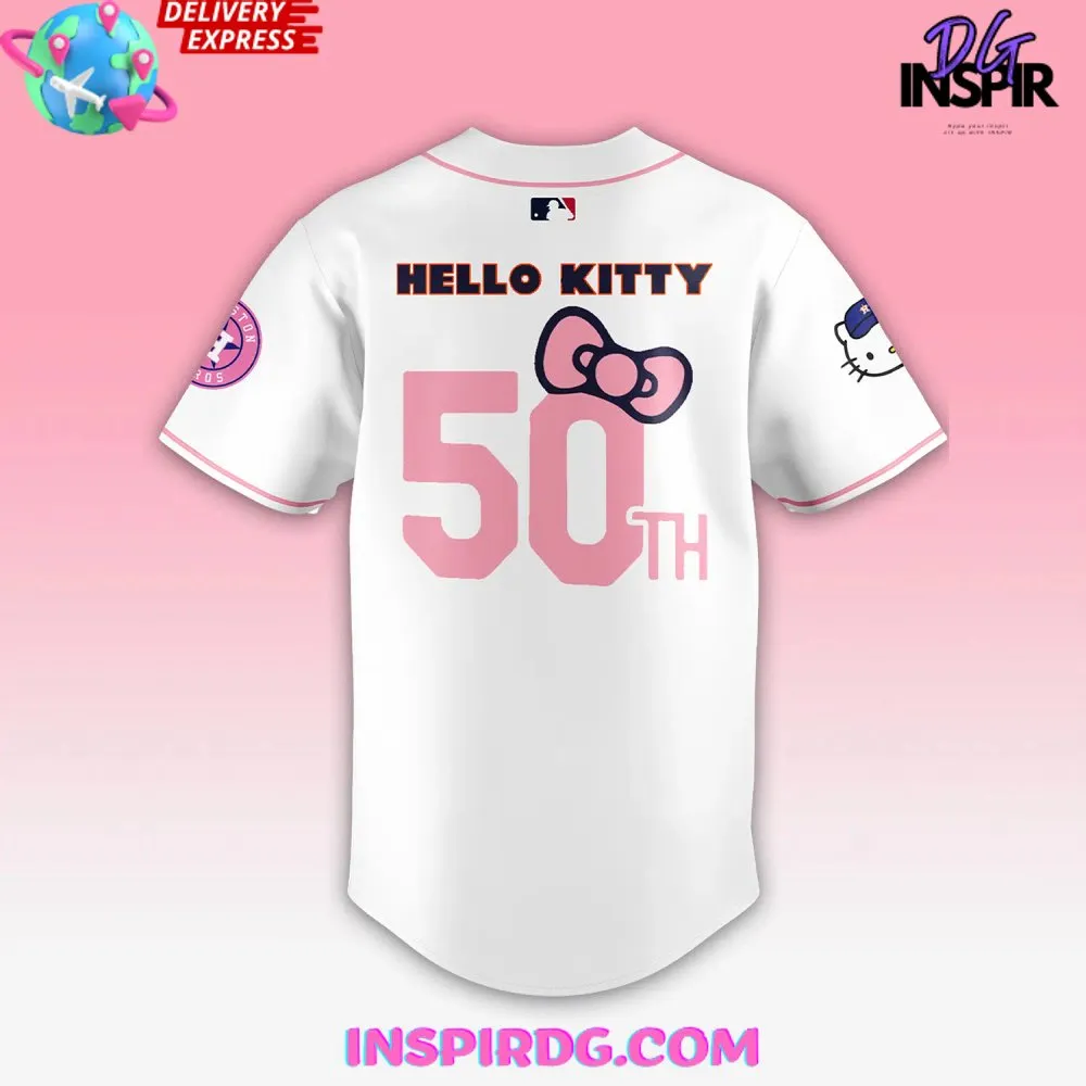 -Houston Astros Hello Kitty 50th Anniversary Baseball Jersey