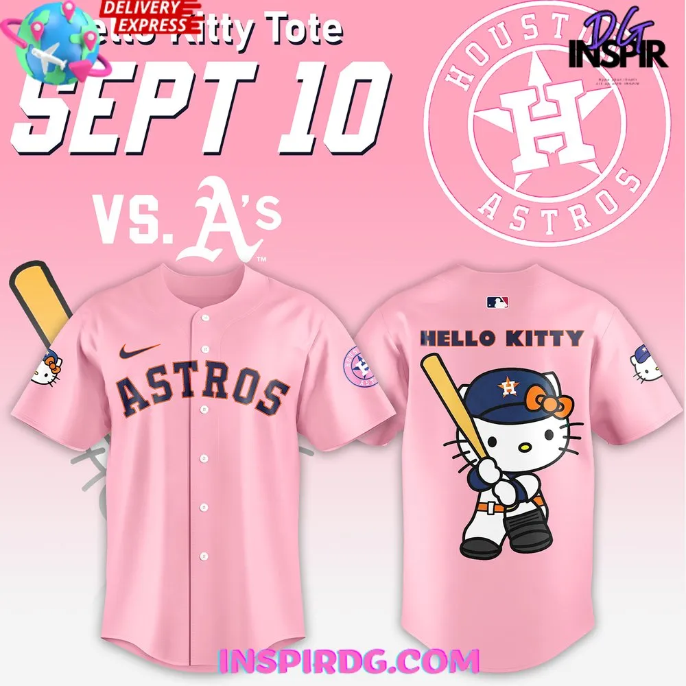 -Houston Astros x Hello Kitty Night Baseball Jersey