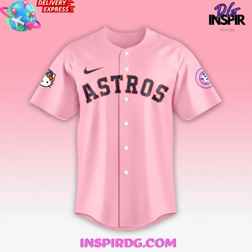 -Houston Astros x Hello Kitty Night Baseball Jersey