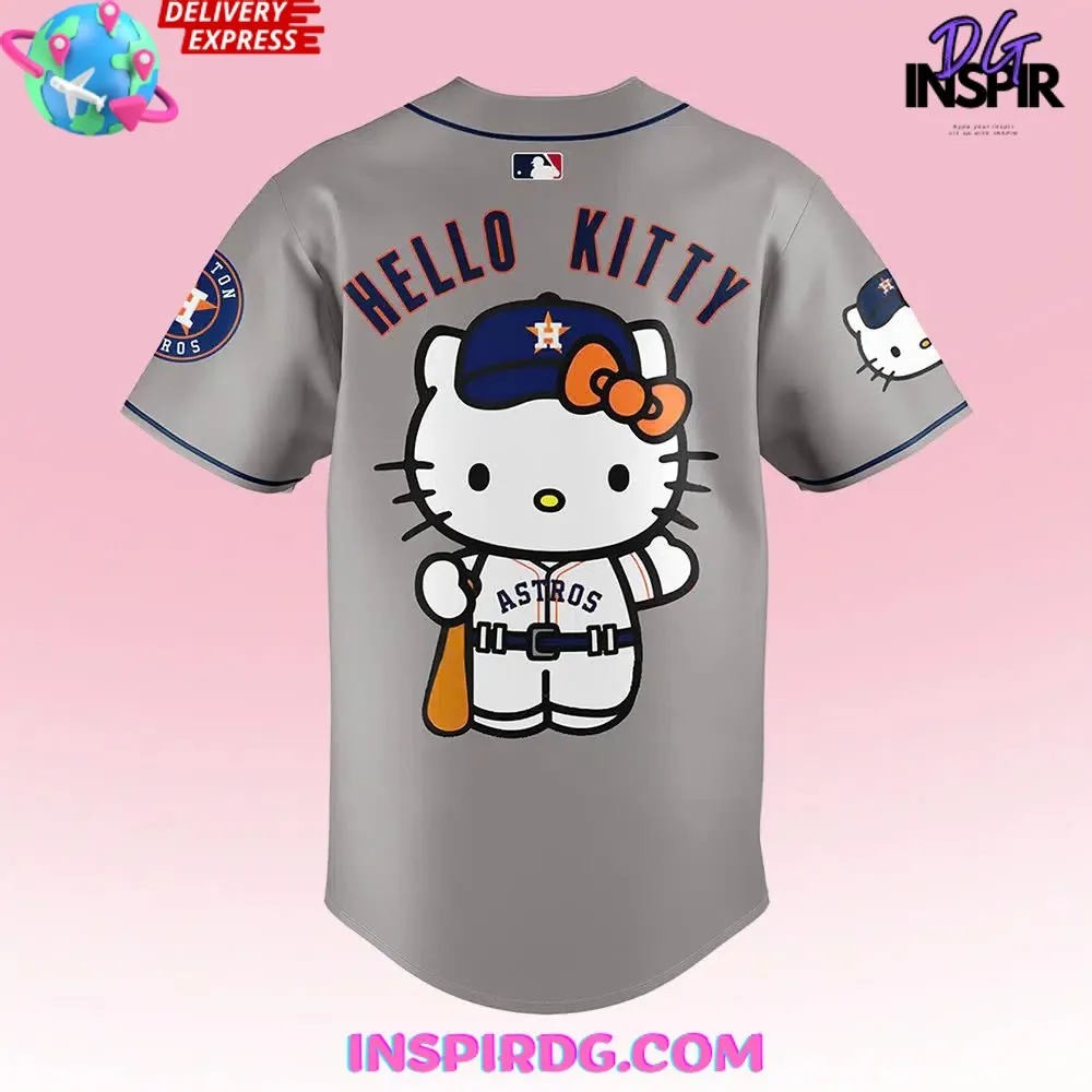 -Houston Astros x Hello Kitty Night Grey Baseball Jersey