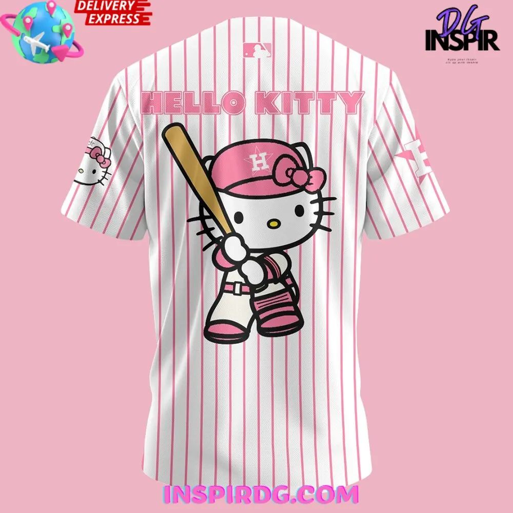 -Houston Astros x Hello Kitty Night Stripe Baseball Jersey