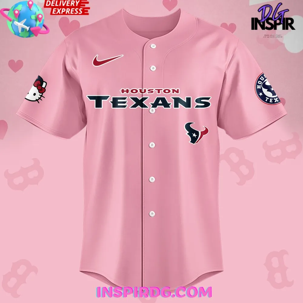 -Houston Texans x Hello Kitty 2024 Baseball Jersey