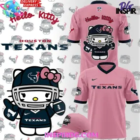 -Houston Texans x Hello Kitty 2024 Pink Football Jersey