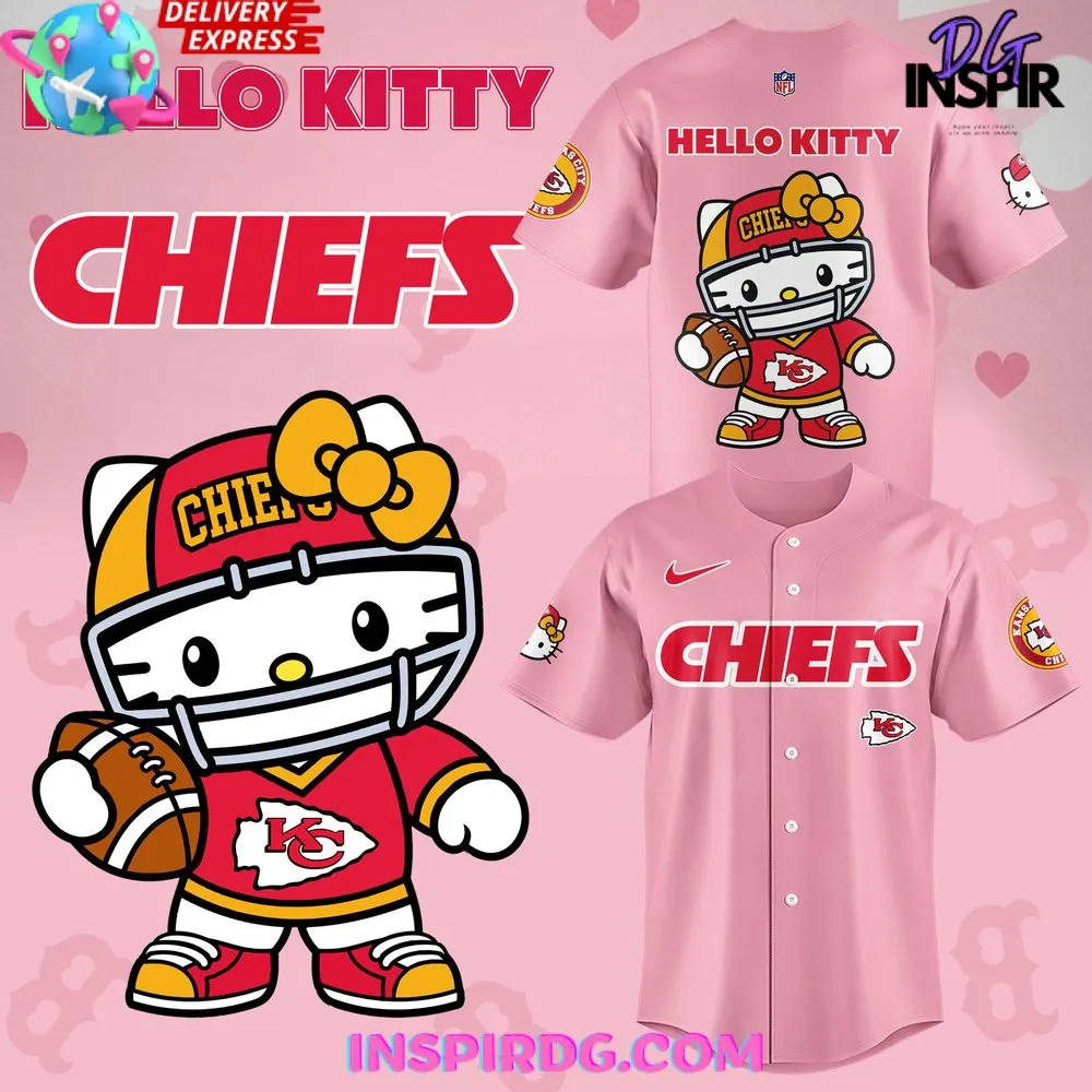 -Kansas City Chiefs x Hello Kitty 2024 Baseball Jersey