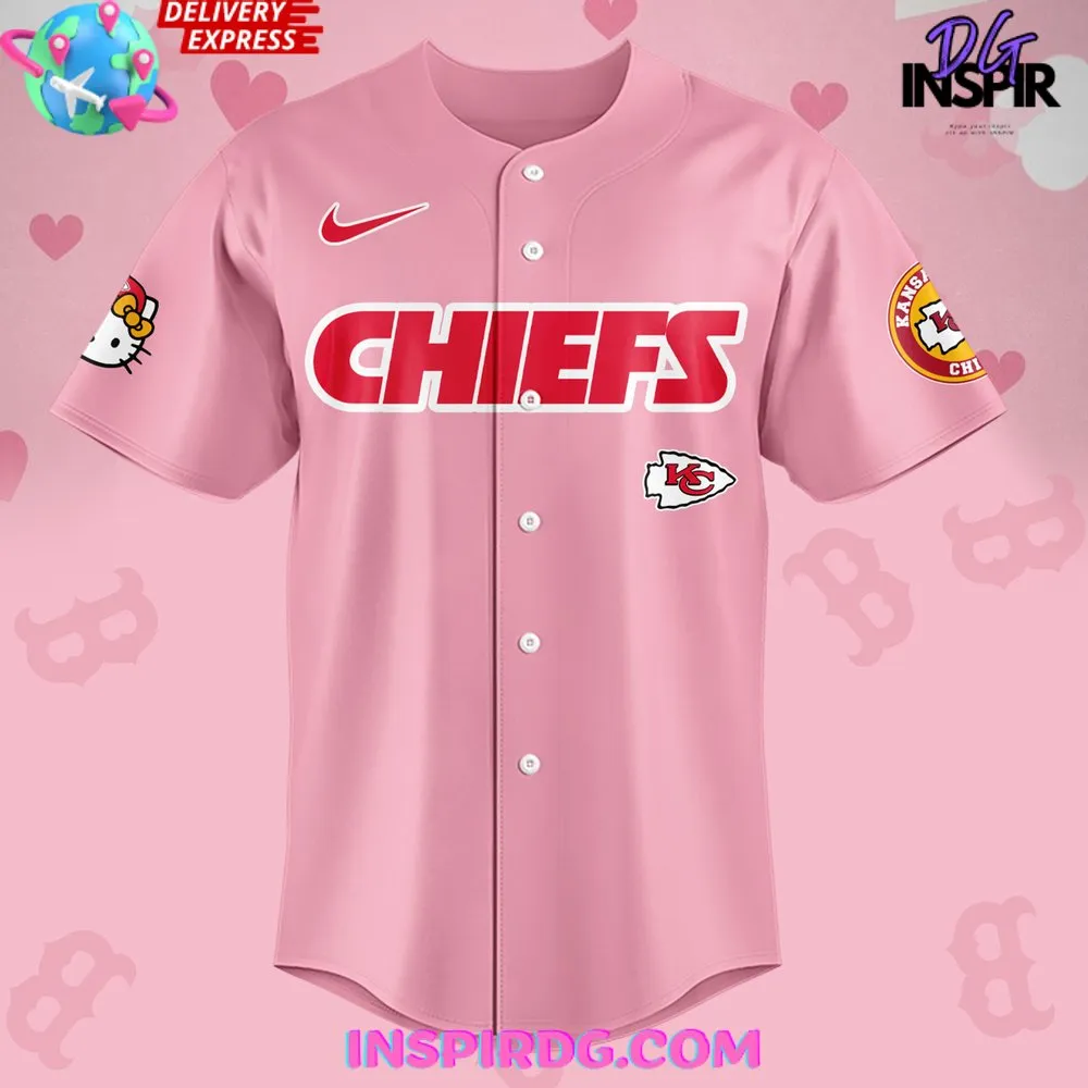 -Kansas City Chiefs x Hello Kitty 2024 Baseball Jersey