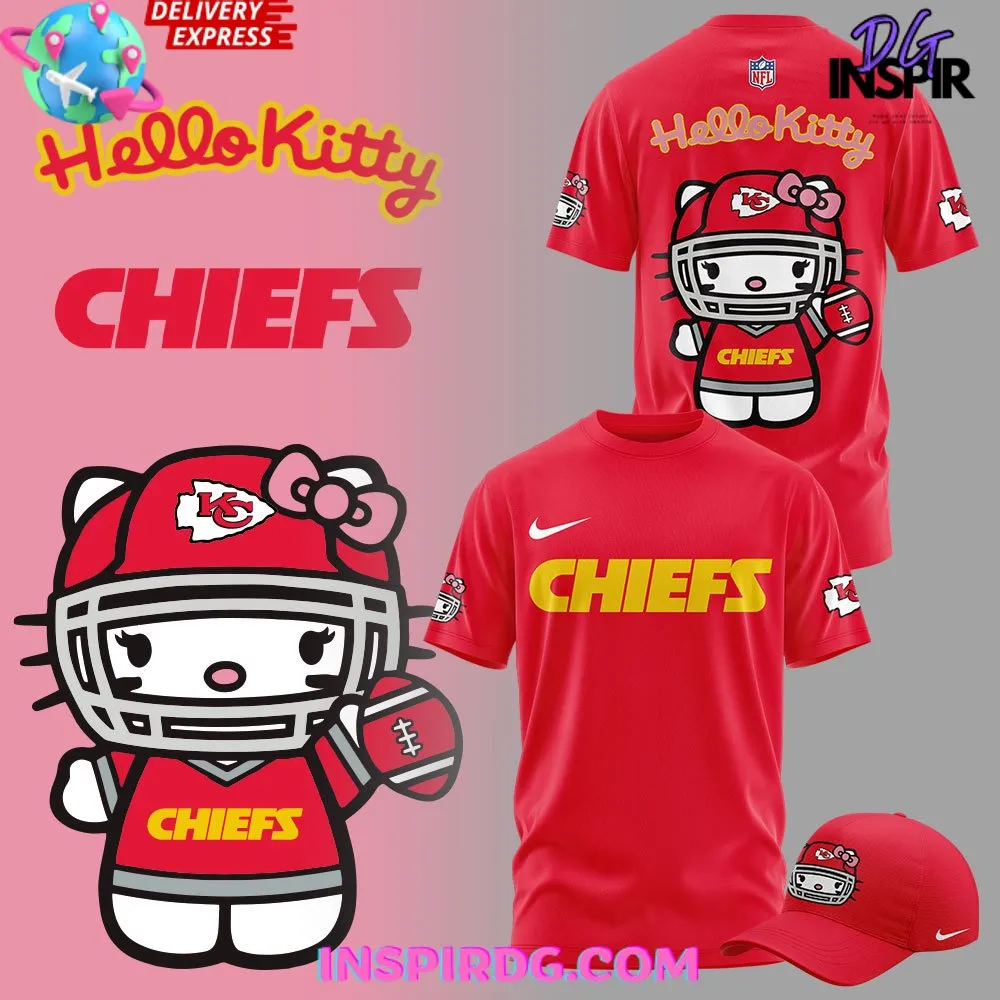 -Kansas City Chiefs x Hello Kitty 2024 T-Shirt