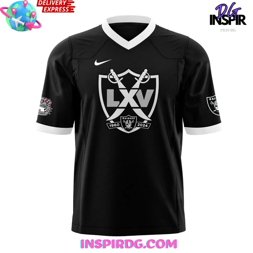 -Las Vegas Raiders x Hello Kitty Black Football Jersey