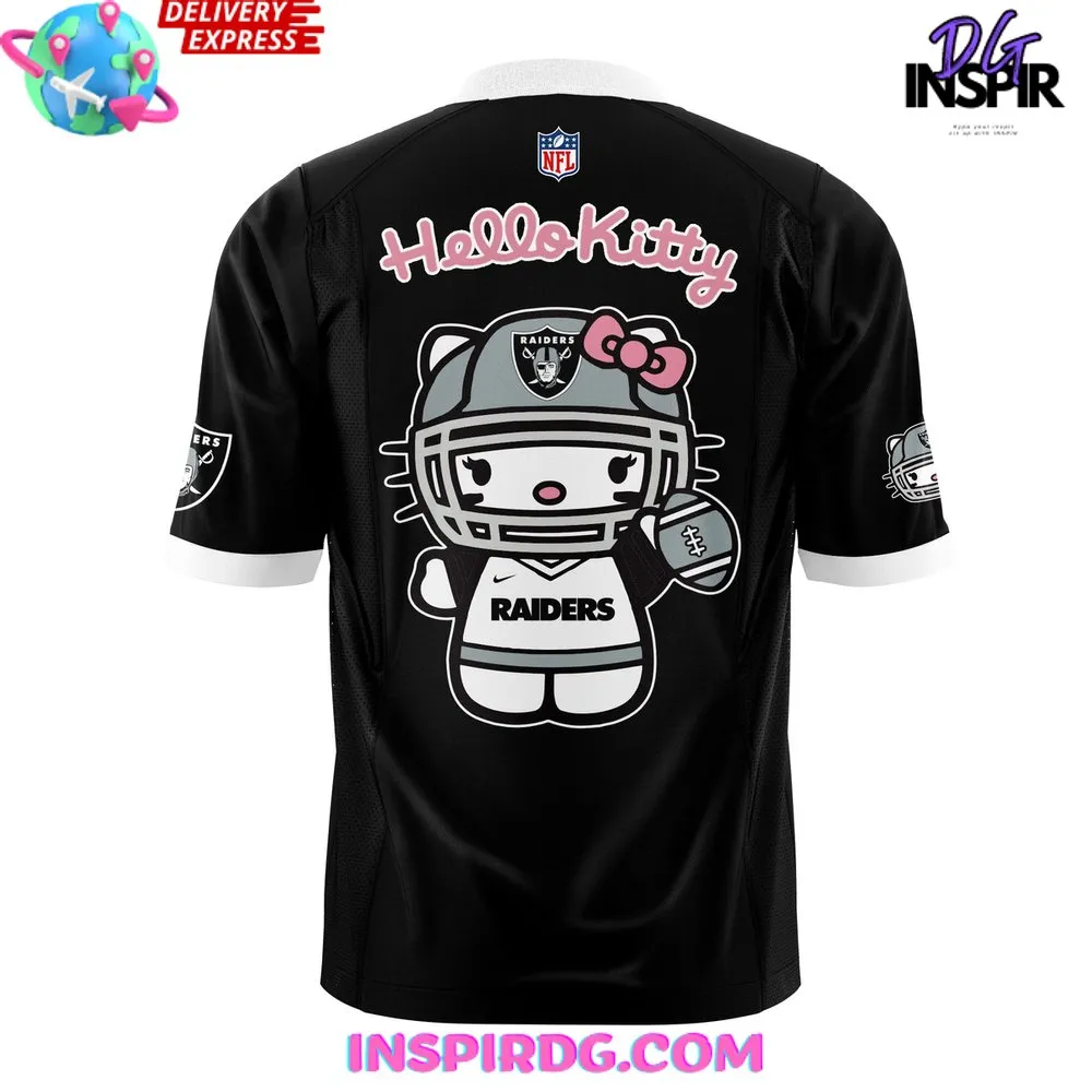 -Las Vegas Raiders x Hello Kitty Black Football Jersey