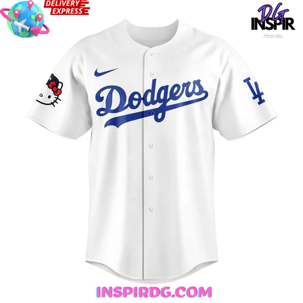 -Los Angeles Dodgers x Hello Kitty Night 2024 Baseball Jersey