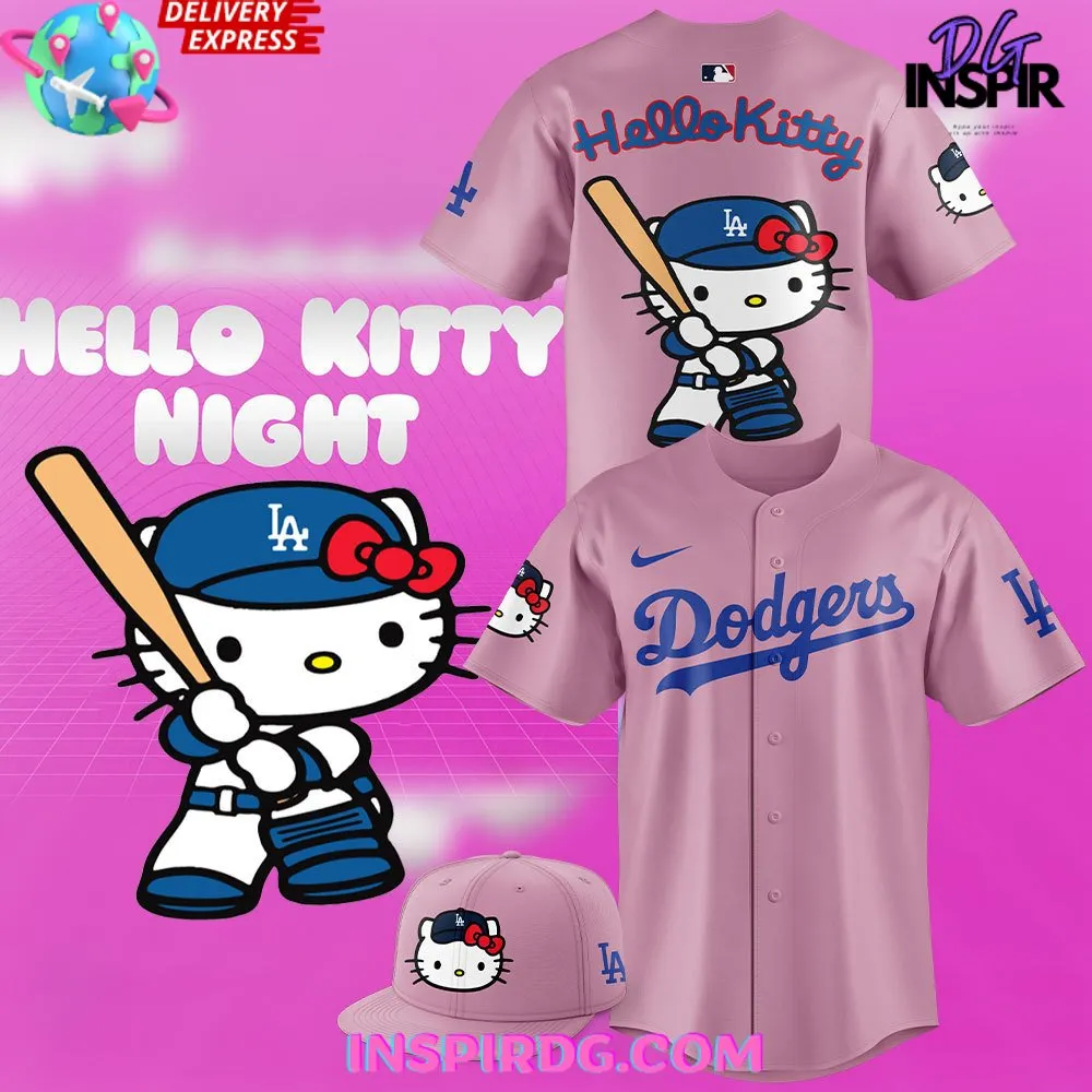 -Los Angeles Dodgers x Hello Kitty Night Baseball Jersey