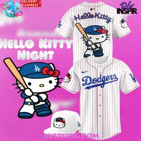 -Los Angeles Dodgers x Hello Kitty Night Stripe Baseball Jersey