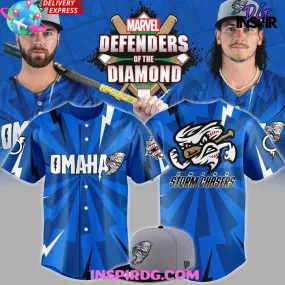 -Marvel Defenders of the Diamond Omaha Storm Chasers Baseball Jersey