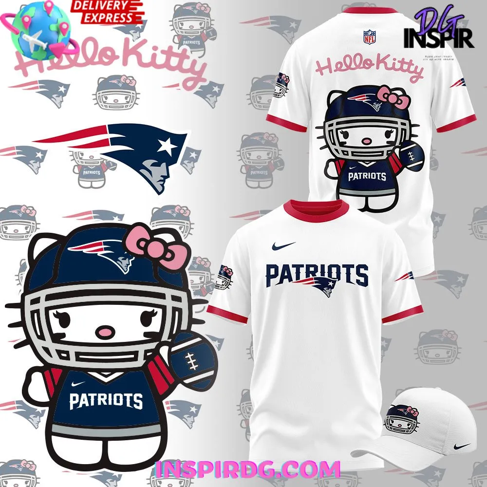 -New England Patriots x Hello Kitty White T-Shirt