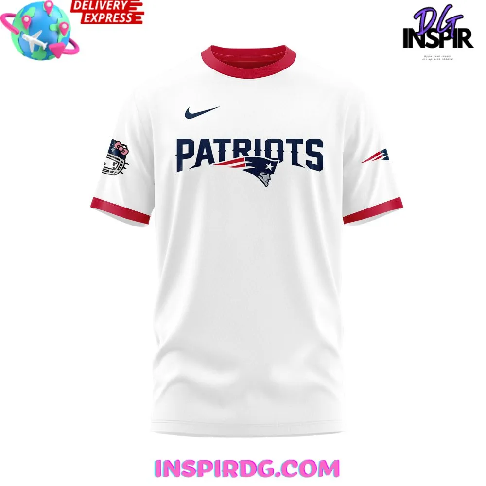 -New England Patriots x Hello Kitty White T-Shirt