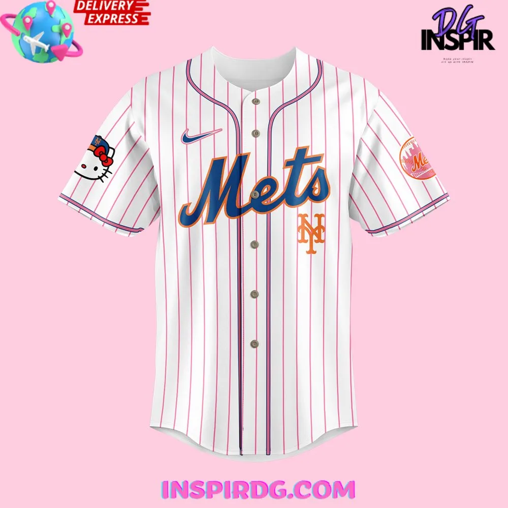 -New York Mets x Hello Kitty Stripe Baseball Jersey