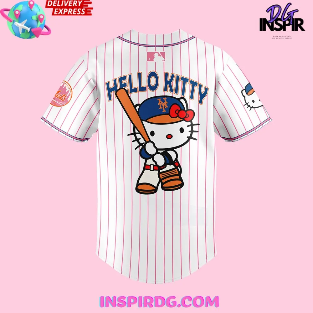 -New York Mets x Hello Kitty Stripe Baseball Jersey