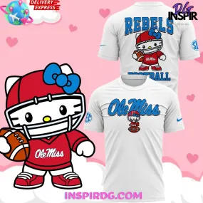 -Ole Miss Rebels x Hello Kitty 2024 White T-Shirt