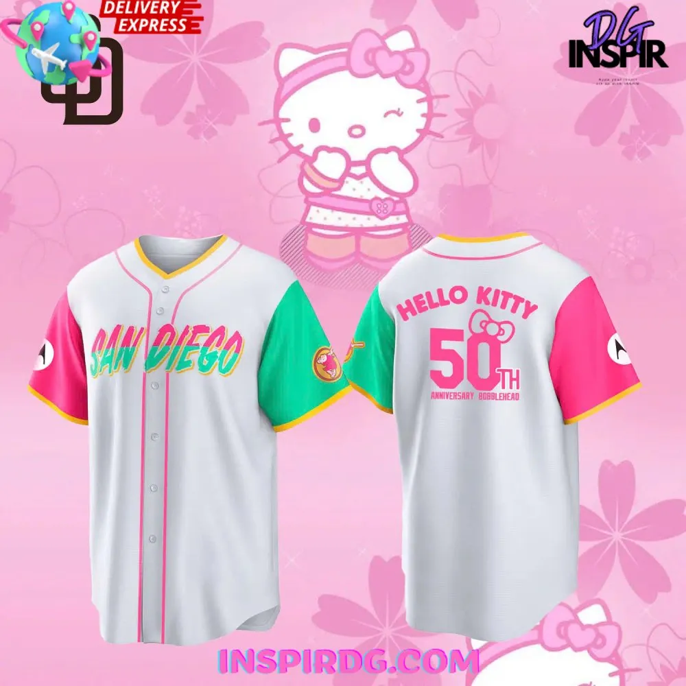 -San Diego Padres Hello Kitty 50th Anniversary Baseball Jersey