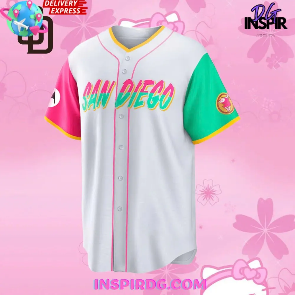 -San Diego Padres Hello Kitty 50th Anniversary Baseball Jersey