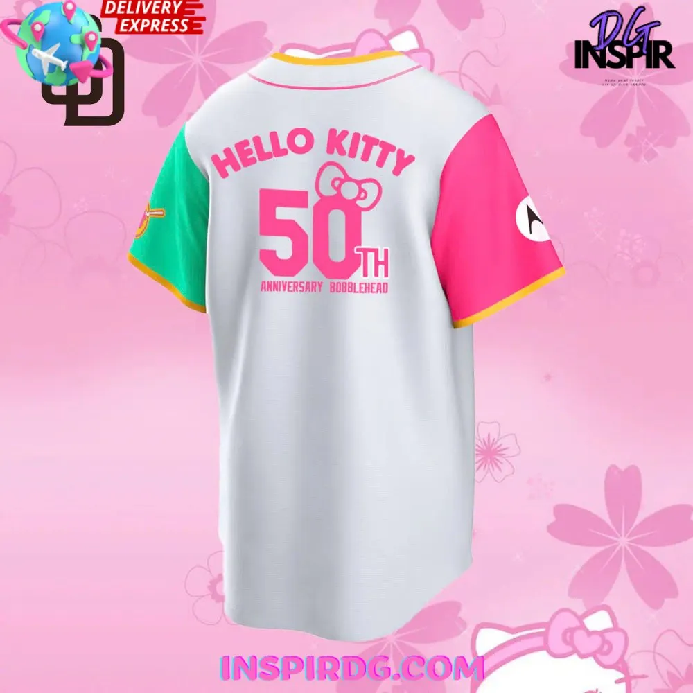 -San Diego Padres Hello Kitty 50th Anniversary Baseball Jersey