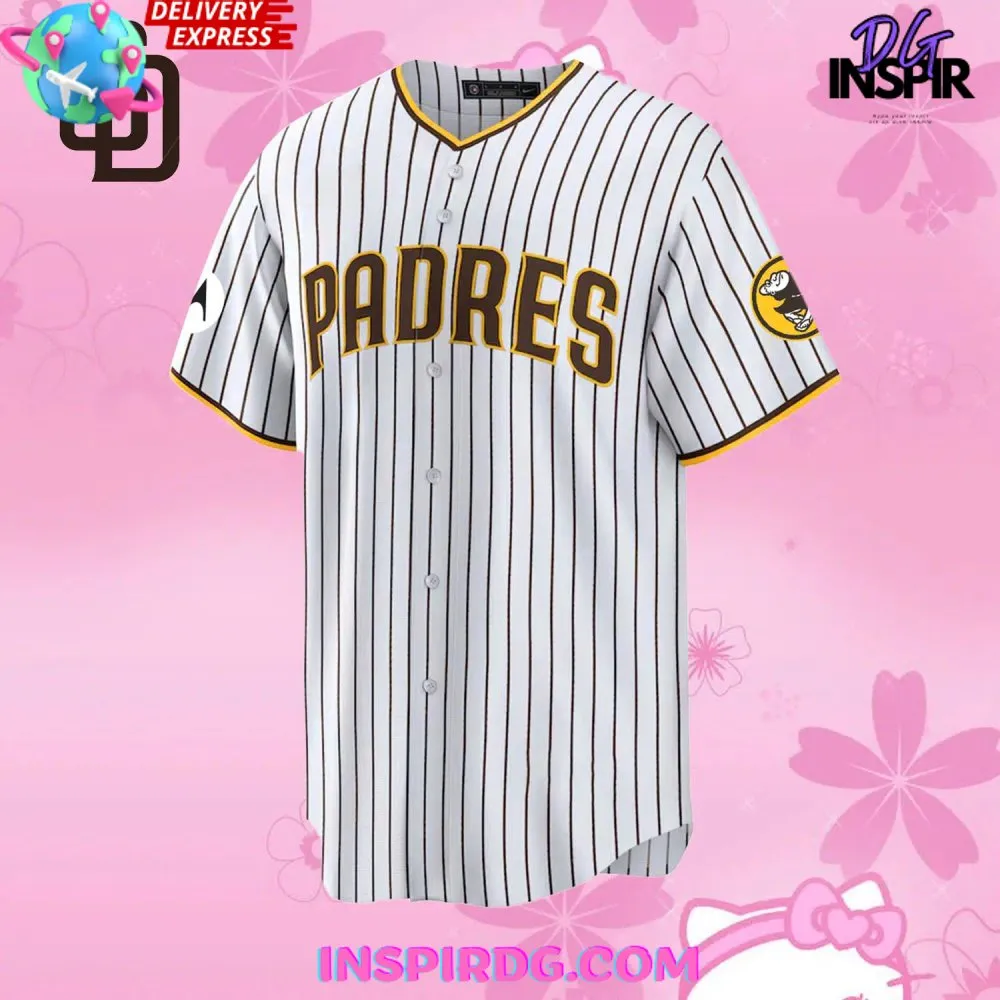 -San Diego Padres Hello Kitty 50th Anniversary Stripe Baseball Jersey