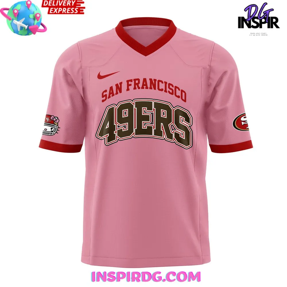 -San Francisco 49ers x Hello Kitty 2024 Pink Football Jersey