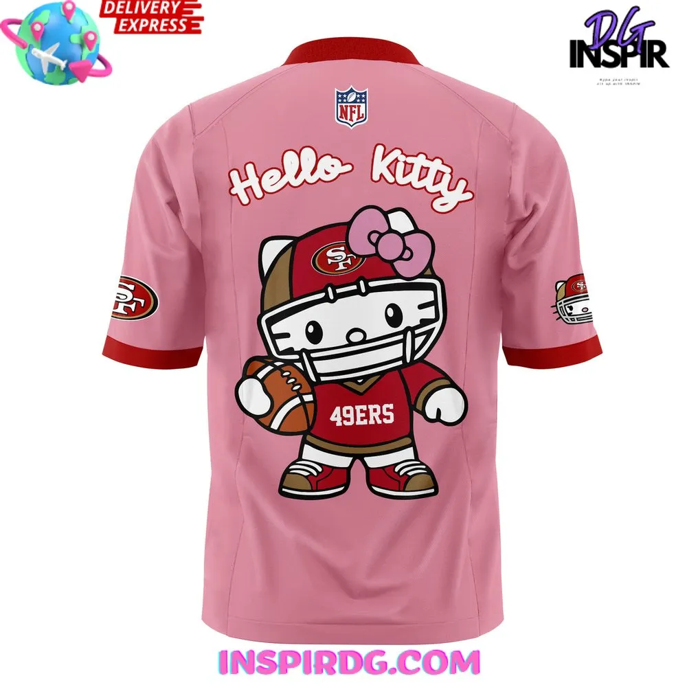 -San Francisco 49ers x Hello Kitty 2024 Pink Football Jersey