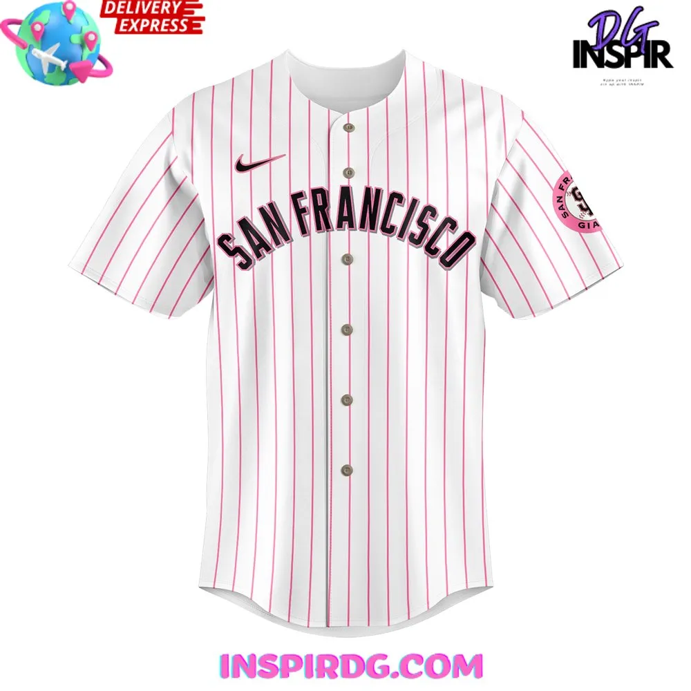 -San Francisco Giants x Hello Kitty Night 2024 Stripe Baseball Jersey