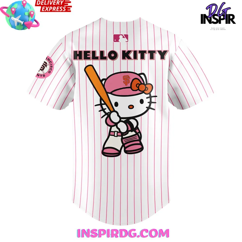 -San Francisco Giants x Hello Kitty Night 2024 Stripe Baseball Jersey