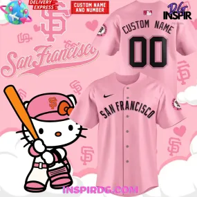 -San Francisco Giants x Hello Kitty Night Custom Baseball Jersey