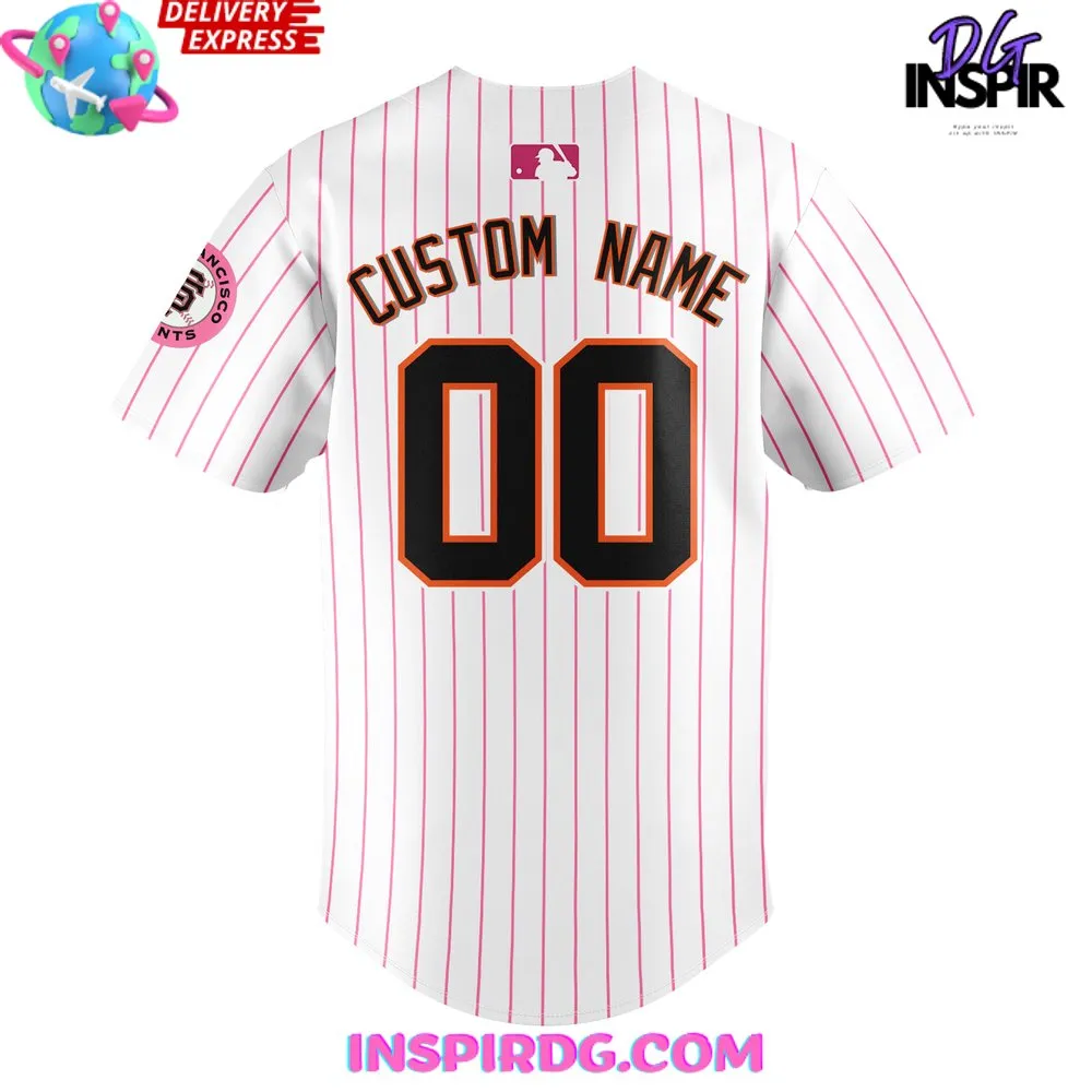 -San Francisco Giants x Hello Kitty Night Custom Stripe Baseball Jersey