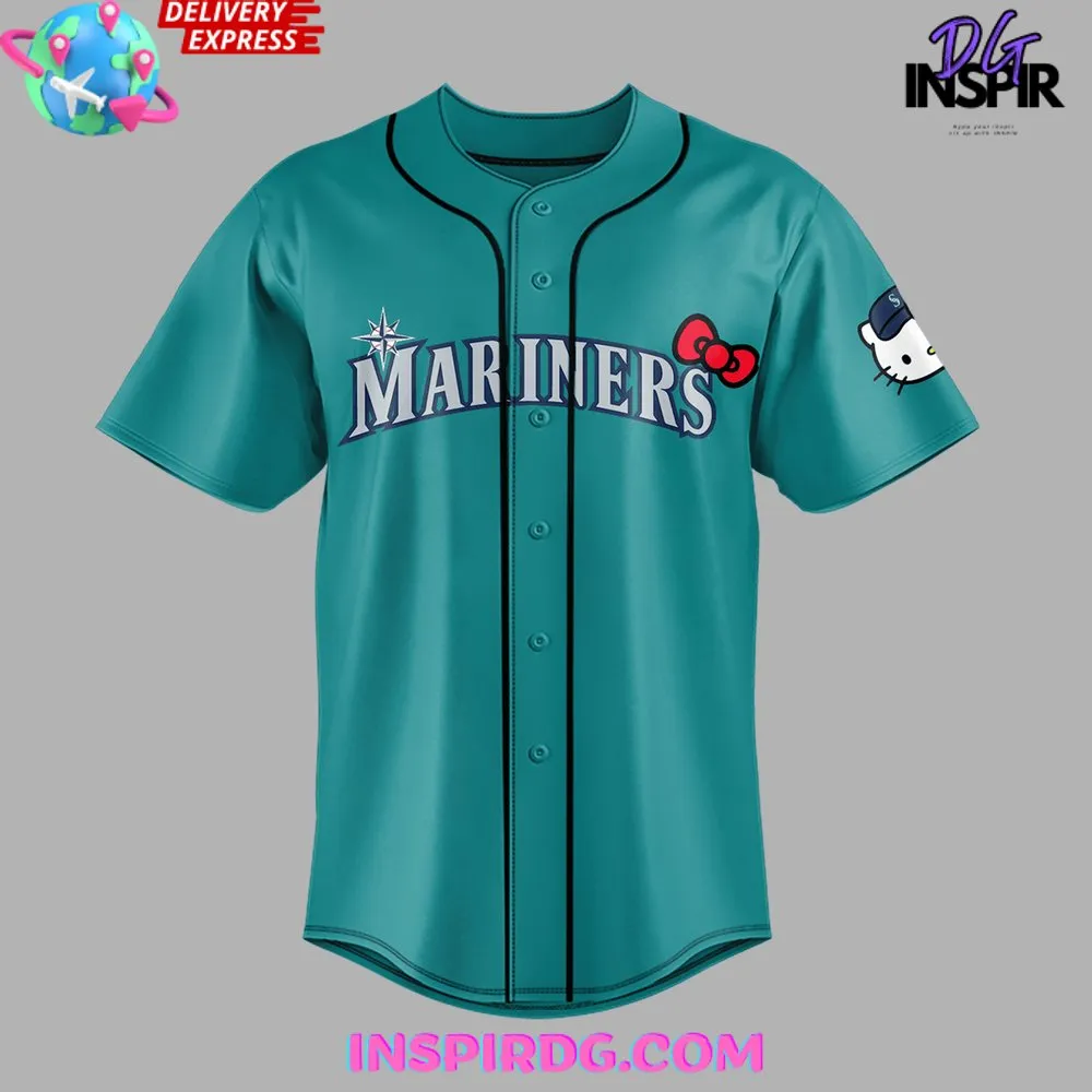 -Seattle Mariners x Hello Kitty 50th Anniversary Baseball Jersey