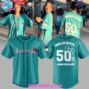 -Seattle Mariners x Hello Kitty 50th Anniversary Baseball Jersey