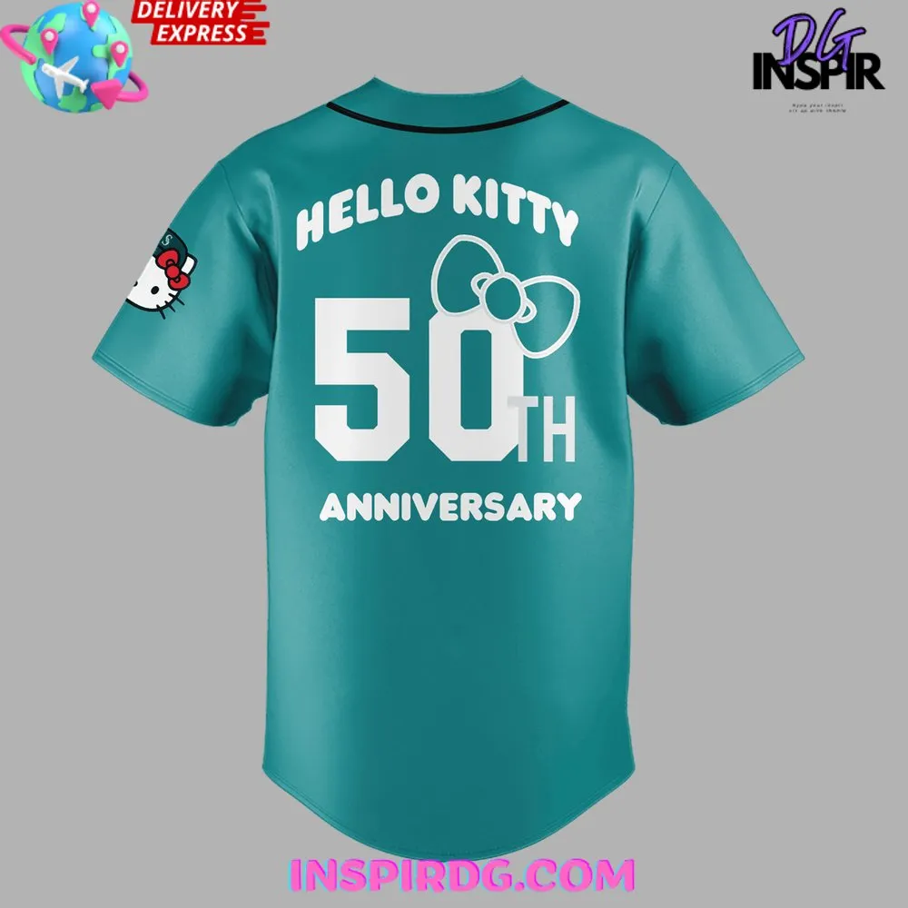 -Seattle Mariners x Hello Kitty 50th Anniversary Baseball Jersey