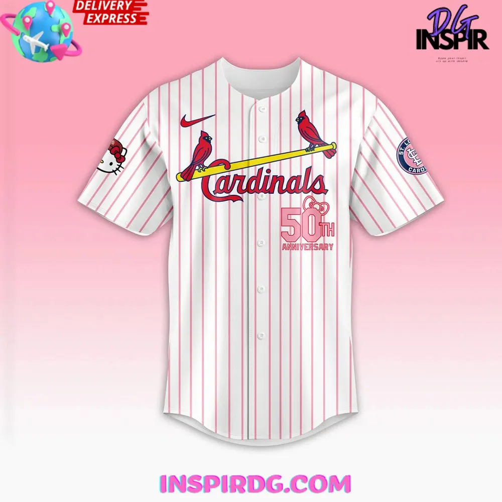 -St. Louis Cardinals Hello Kitty 50th Anniversary Baseball Jersey