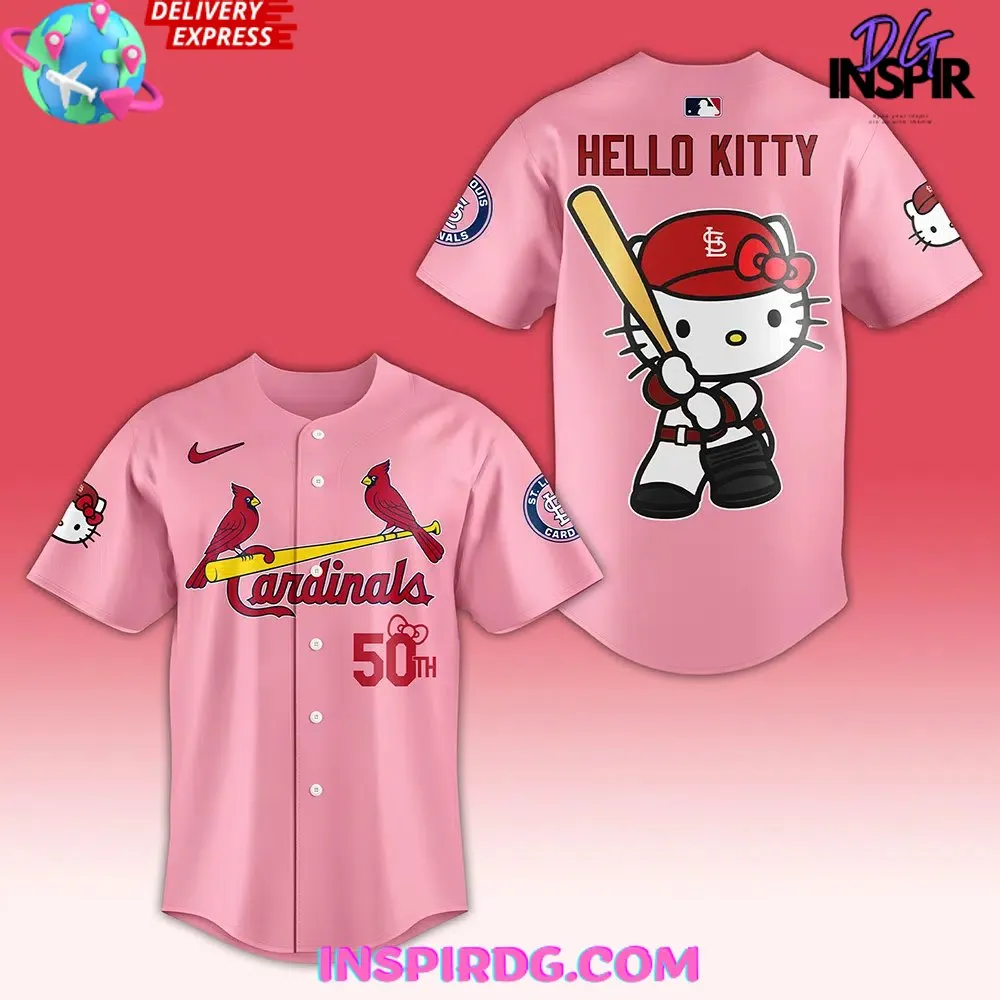 -St. Louis Cardinals x Hello Kitty 50th Anniversary Baseball Jersey