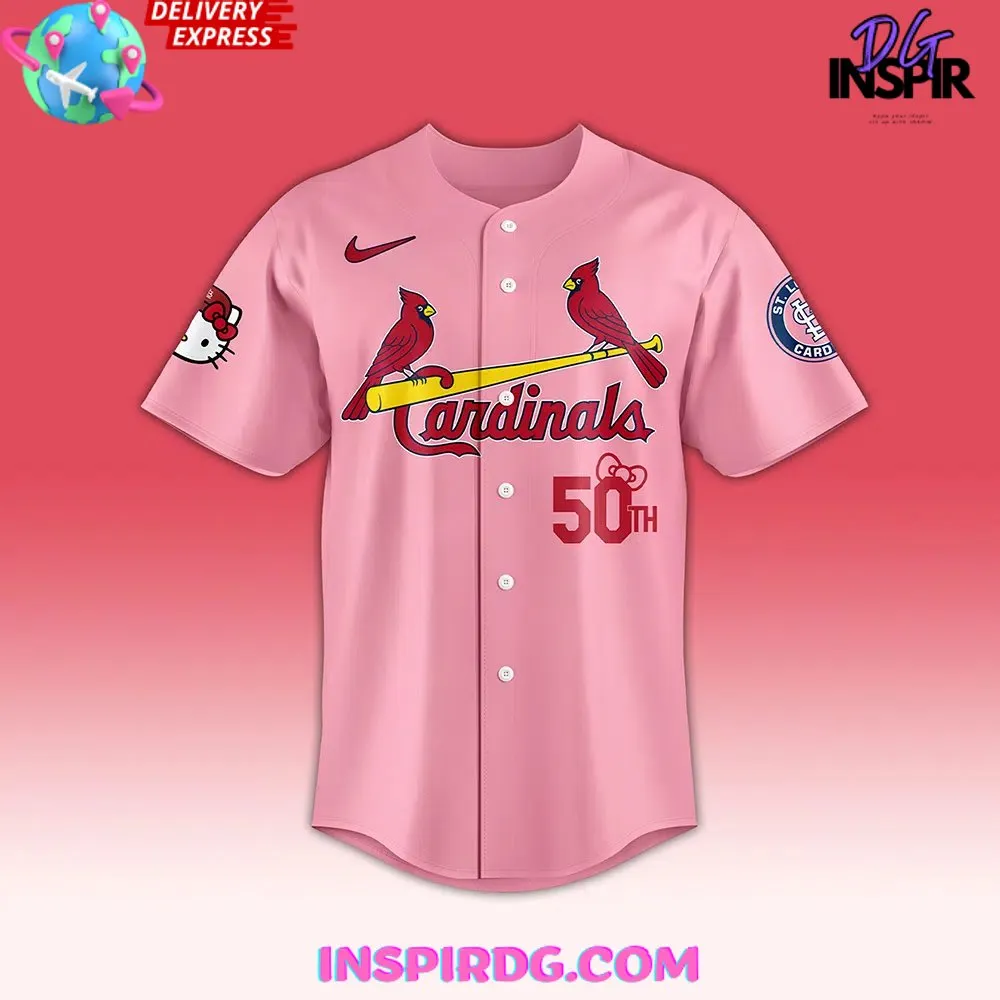 -St. Louis Cardinals x Hello Kitty 50th Anniversary Baseball Jersey