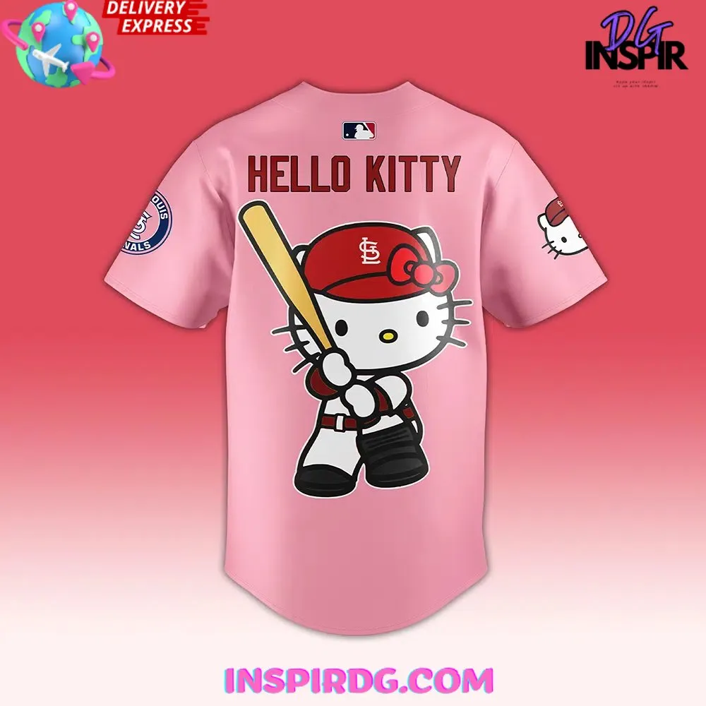 -St. Louis Cardinals x Hello Kitty 50th Anniversary Baseball Jersey