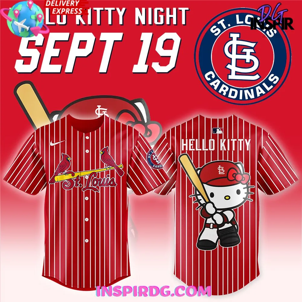 -St. Louis Cardinals x Hello Kitty Night 2024 Red Baseball Jersey