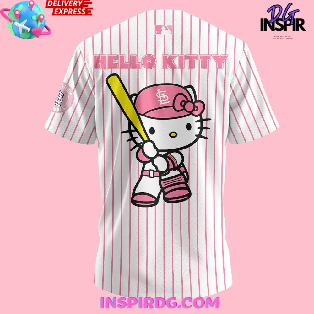 -St. Louis Cardinals x Hello Kitty Night Pastel Baseball Jersey