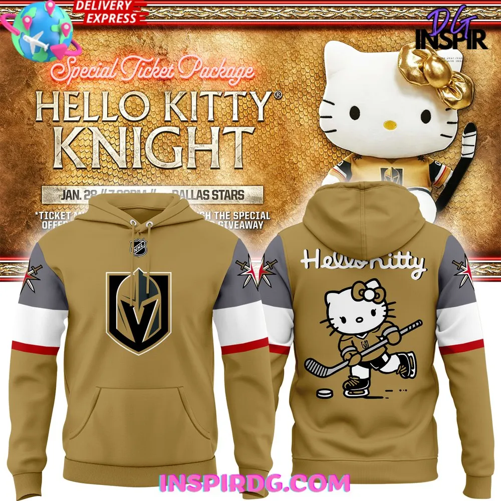 -Vegas Golden Knights x Hello Kitty 2024 Special Hoodie