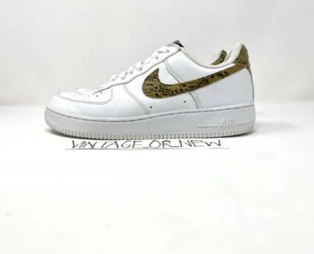 2019 Nike Air Force 1 Low Retro PRM QS Ivory Snake AO163...